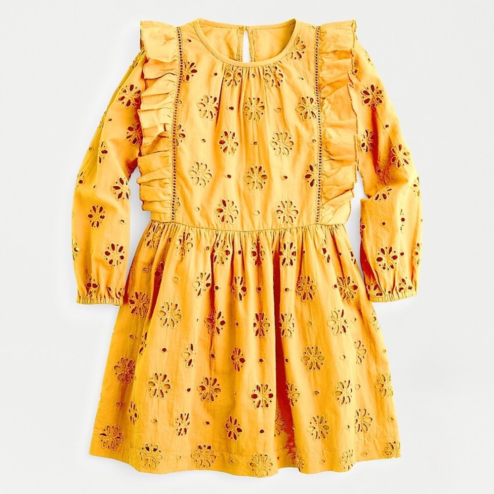 J. Crew Girls Ruffle Trim Eyelet Dress 3T